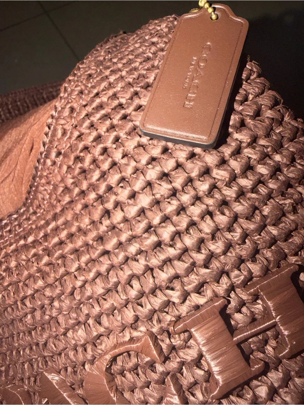 COACH Brown Crocheted Shoulder Bag